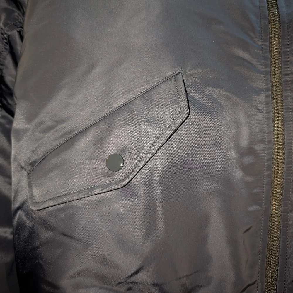 Theory Flight Slim-Fit Bomber Jacket navy blue sz LRG - Picture 7 of 7